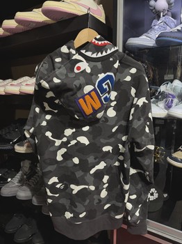 Bape Shark Full Zip Up Grey Camo L • Brand New [3629] - view 2