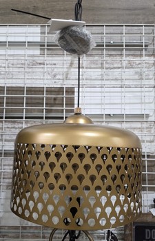Antique Brass Cutout Dome Pendant