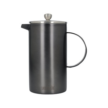 GUN METAL DOUBLE WALLED 8 CUP CAFETIERE
