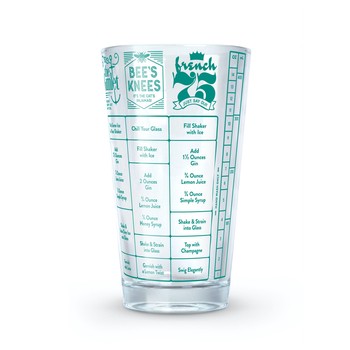 GIN MEASURE RECIPE GLASS