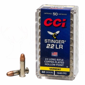 CCI .22LR Stinger 32gr Copper Plated Hollow Point