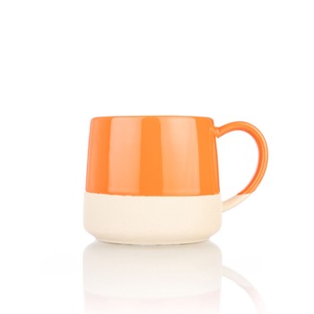 DIPPED ORANGE GLAZED STONEWARE MUG