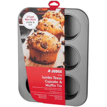 LARGE NON STICK 6 HOLE MUFFIN PAN - JUDGE