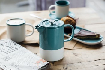 RETRO BLUE CERAMIC 6 CUP CAFETIERE