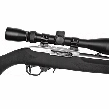 Ruger 10/22 Hogue Stainless Steel .22 LR Rifle + 3-9x40mm Scope + Suppressor