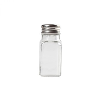 SQUARE GLASS SALT OR PEPPER SHAKER