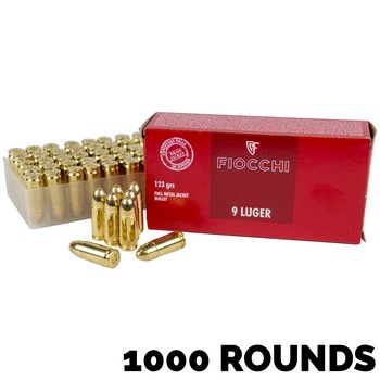 Fiocchi 9mm Luger 115GR FMJ 1000 Rounds