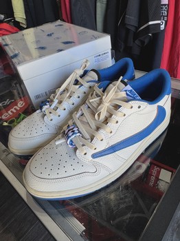 Air Jordan 1 Retro Low Original SP Fragment  x Travis Scott Sail Military Blue • Pre-Owned [1470] - view 2