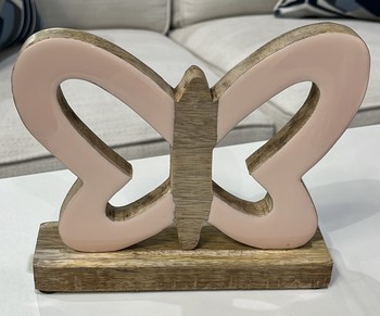 Enameled Mango Wood Figure / BUTTERFLY LARGE