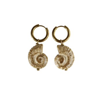 Taupe Ocean Spiral Earrings