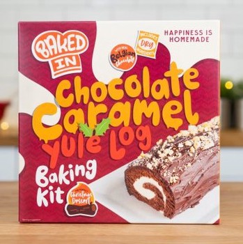 CHOCOLATE & CARAMEL YULE LOG