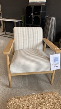 HH WOOD ACCENT CHAIR MICRO STRIPE