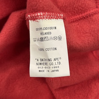 BAPE Ape Graphic Relaxed Fit Pullover Hoodie Red size Large Pre-Owned - view 4