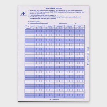 LIFEPAC K-12 Resources Goal Check Record