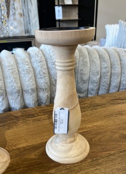 natural wood candle holder, medium