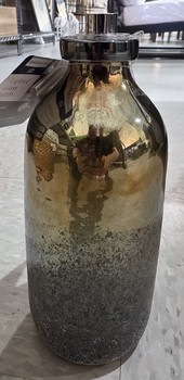 Small Handmade Sugar Finish Glass Bottle w/ LED String Lights