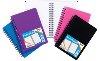 Tiger - A6 PP T.Wire Feint 70Sh Notebook Assorted