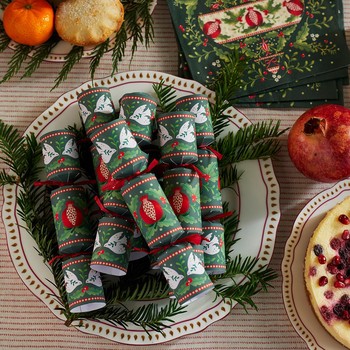FOLKLORE  GREEN CHRISTMAS PAPER NAPKINS