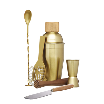 BRASS COCKTAIL SET - 6 PIECES