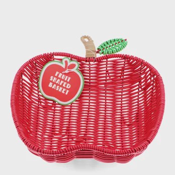 Summer Fruit Woven Basket - Apple
