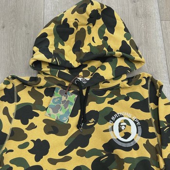 BAPE 1st Camo Kanji Pullover Hoodie Yellow • Brand New [2686] - view 10