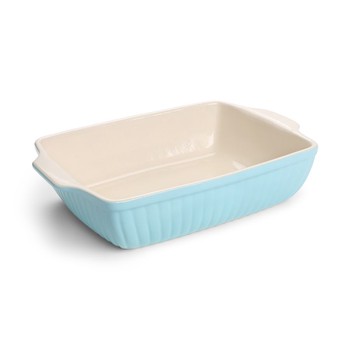 CLASSIC GLAZED RECTANGULAR ROASTING DISH - SKY BLUE