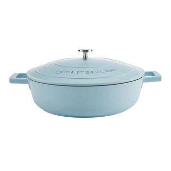 MASTERCLASS NON STICK SHALLOW CASSEROLE - 28CM/4 LITRE - SKY BLUE