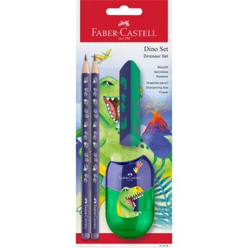 Faber-Castell Dino Set - Pencil, Eraser & Sharpener