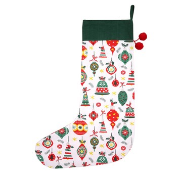 BAUBLES COTTON CHRISTMAS STOCKING