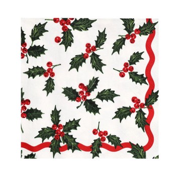 BOTANICAL HOLLY PAPER NAPKINS