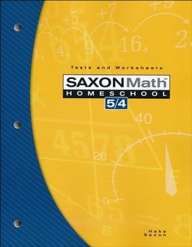SAXON MATH 54 TESTS & WORKSHEETS