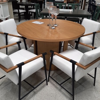 Parker 48" Round 5 piece Set - Tan Table