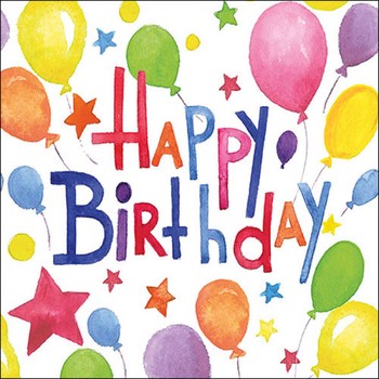 COLOURFUL BIRTHDAY PAPER NAPKINS