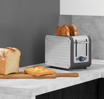 DUALIT ARCHITECT 2 SLOT TOASTER - POLISHED WITH GREY TRIM