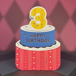 Heyyy Cards - Age 3 Birthday Card - Mini Die Cuts - MM-003