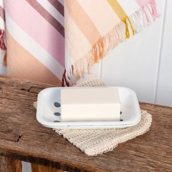 ENAMEL SOAP DISH - WHITE