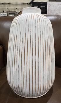 Terracotta White Wash Wide Vase
