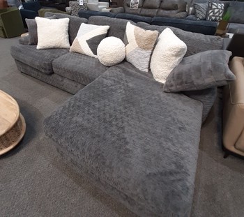 Poodle Iron 2PC Sectional with throw pillows