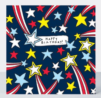 Rachel Ellen -Scatter Brain Happy Birthday/ comic Book Style Shooting Stars - BRAIN13