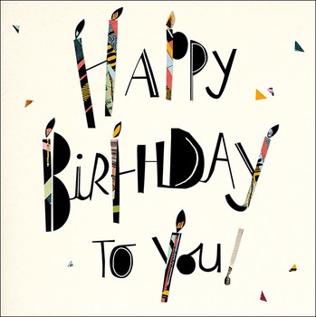 Woodmansterne - Happy Birthday Candle Text - Greetings Card