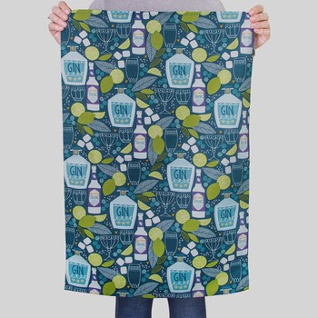 GIN AND TONIC PATTERN TEA TOWEL