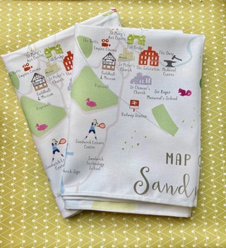 Map of Sandwich tea-towel