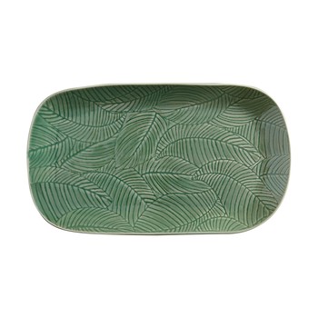 GREEN 34CM OBLONG 'PANAMA' PLATTER