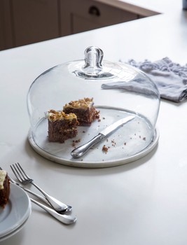 GARDEN TRADING GLASS CAKE DOME WITH MARBLE BOARD