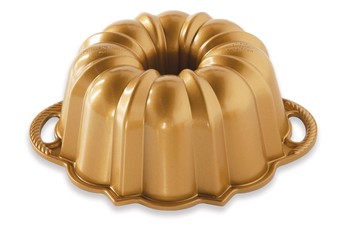 NORDIC WARE 6 CUP ANNIVERSARY BUNDT PAN - GOLD