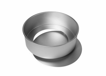 CAKE TIN 23CM 9" ROUND LOOSE BASE ANODISED