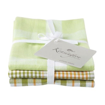 KENSINGTON GREEN CHECK TEA TOWEL - SET OF 3