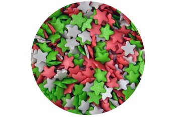 EDIBLE SUGAR CHRISTMAS STARS - 60 GRAM TUB