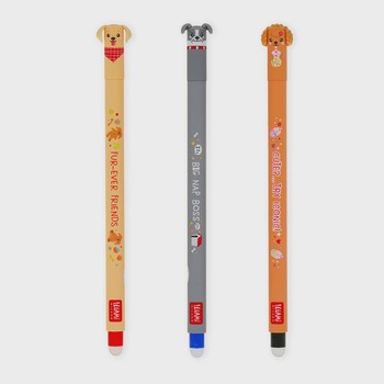 Legami - Set of 3 Gel Pens - BTS 2026 - Fur-ever Friends - Red/Black/Blue Ink - EPSET0017