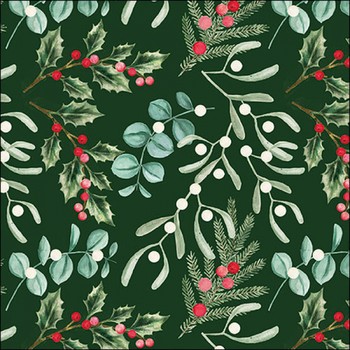 FOLIAGE SCATTER GREEN PAPER NAPKINS